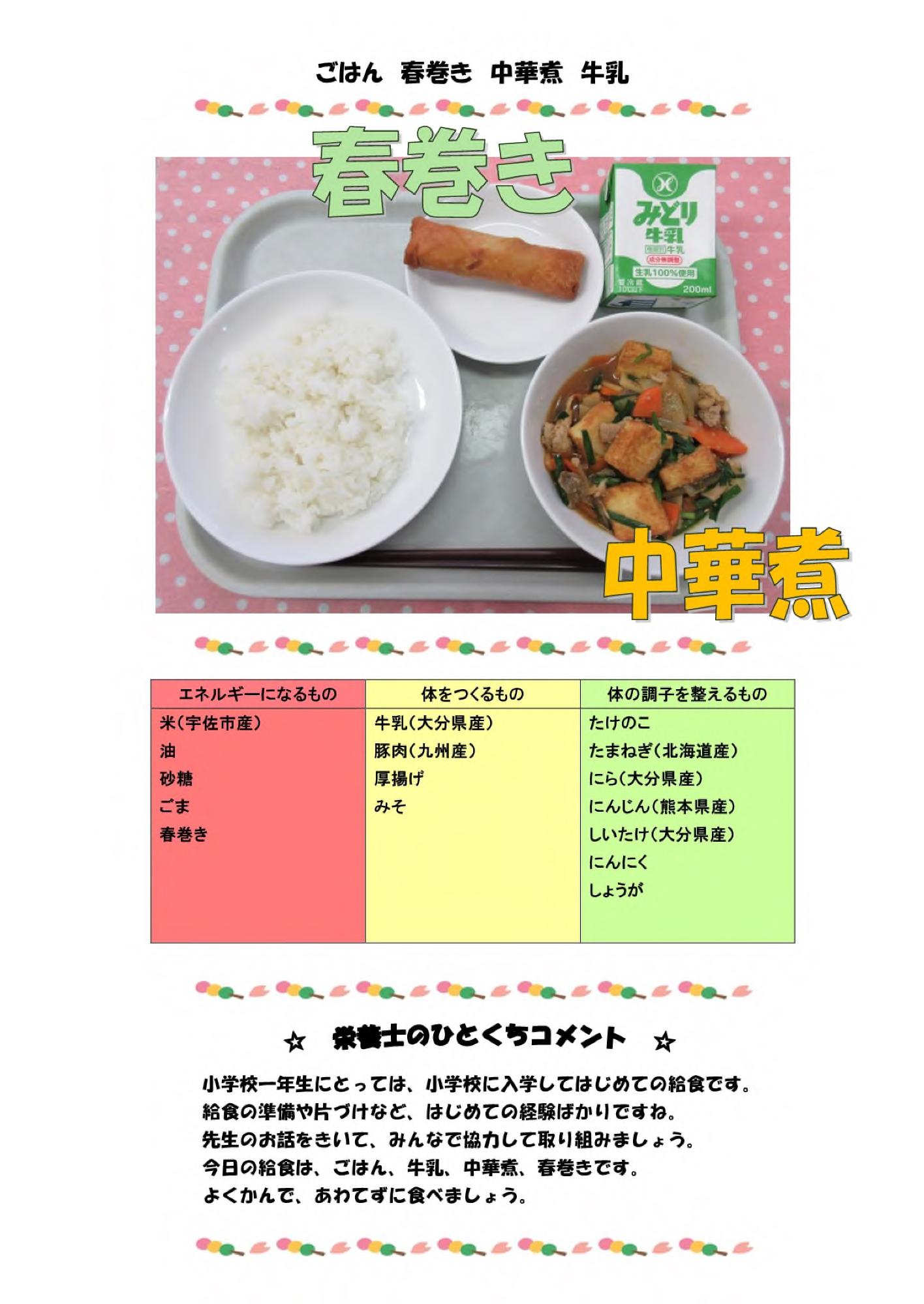 4月12日の給食