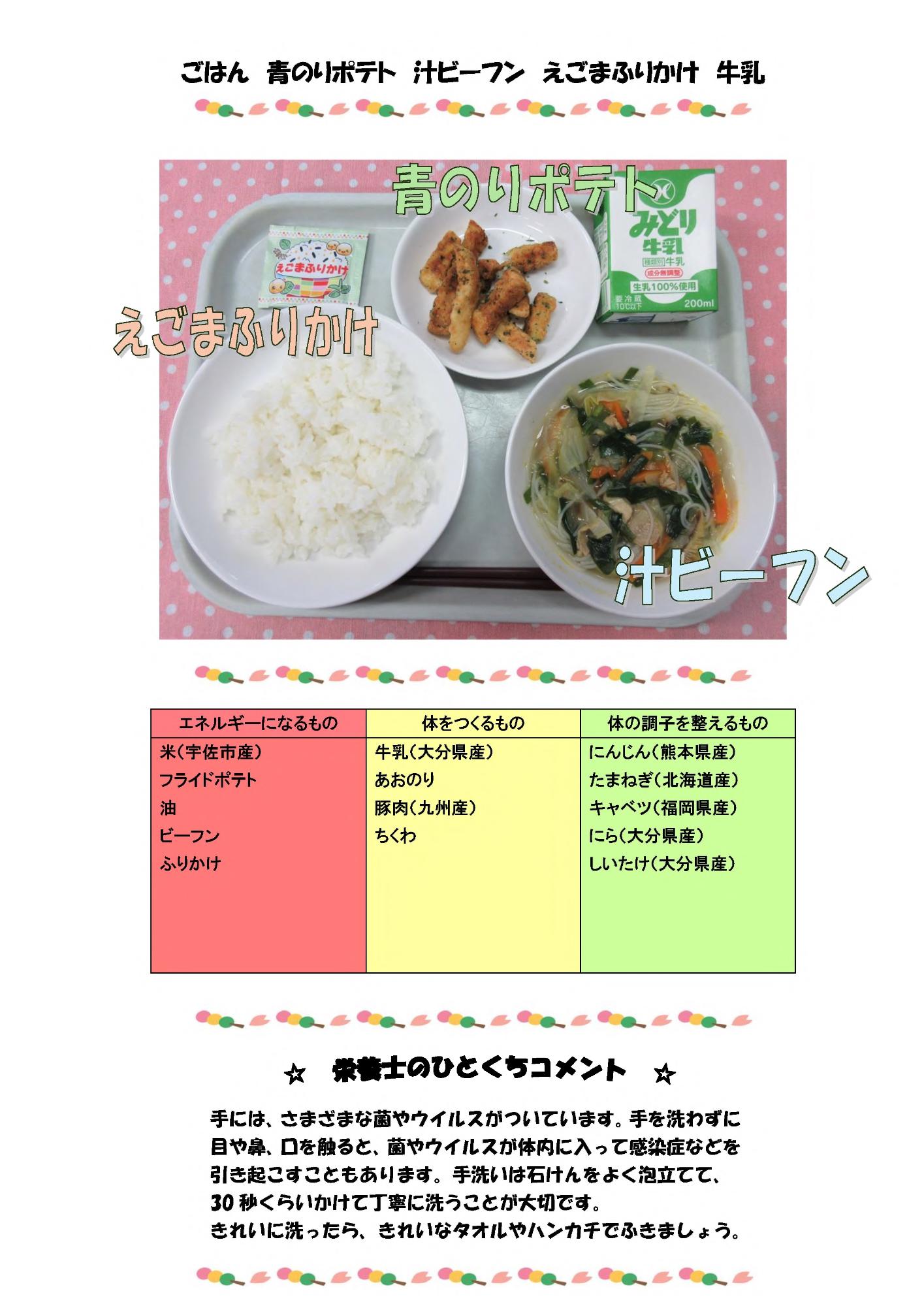 4月15日の給食