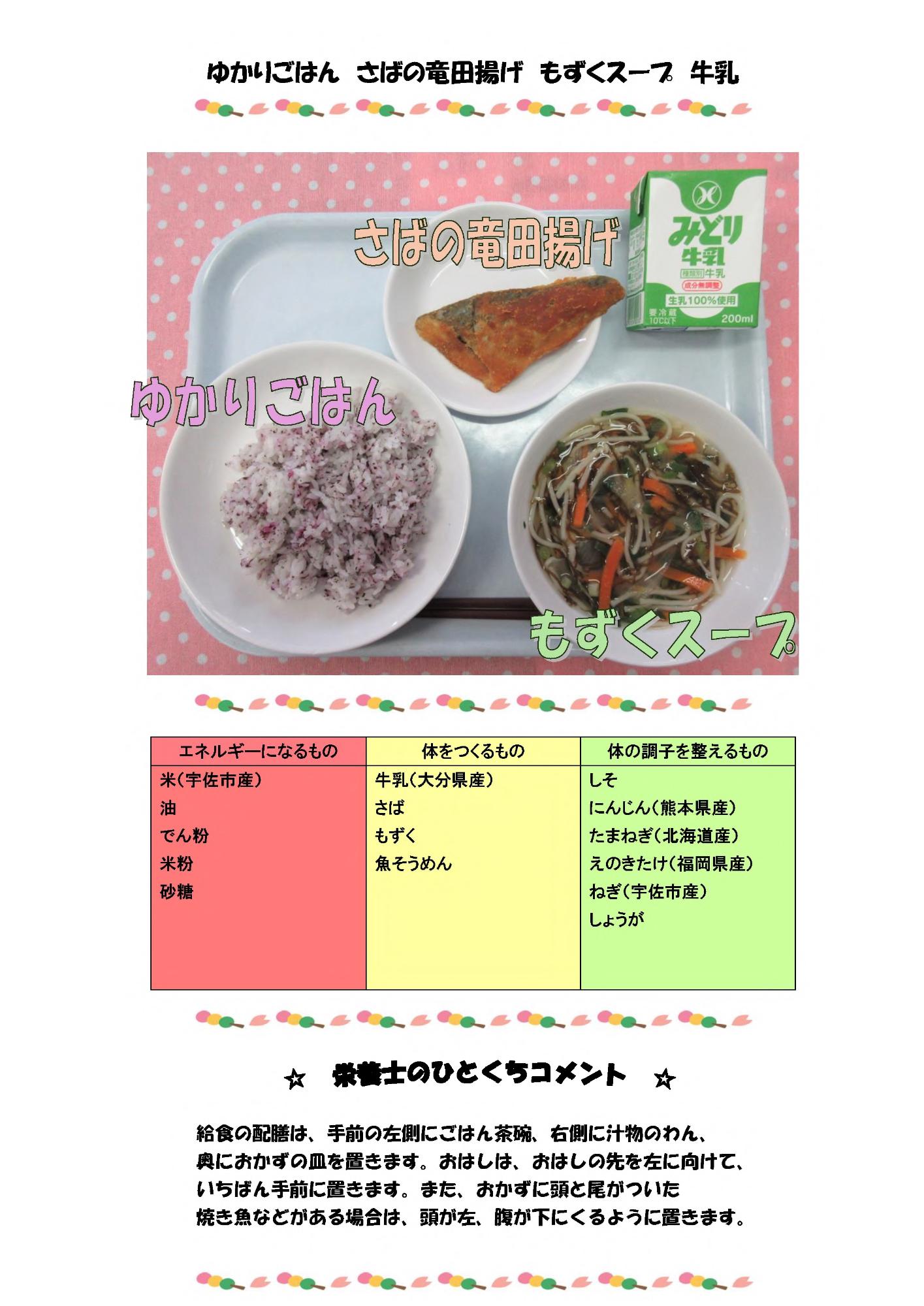4月17日の給食