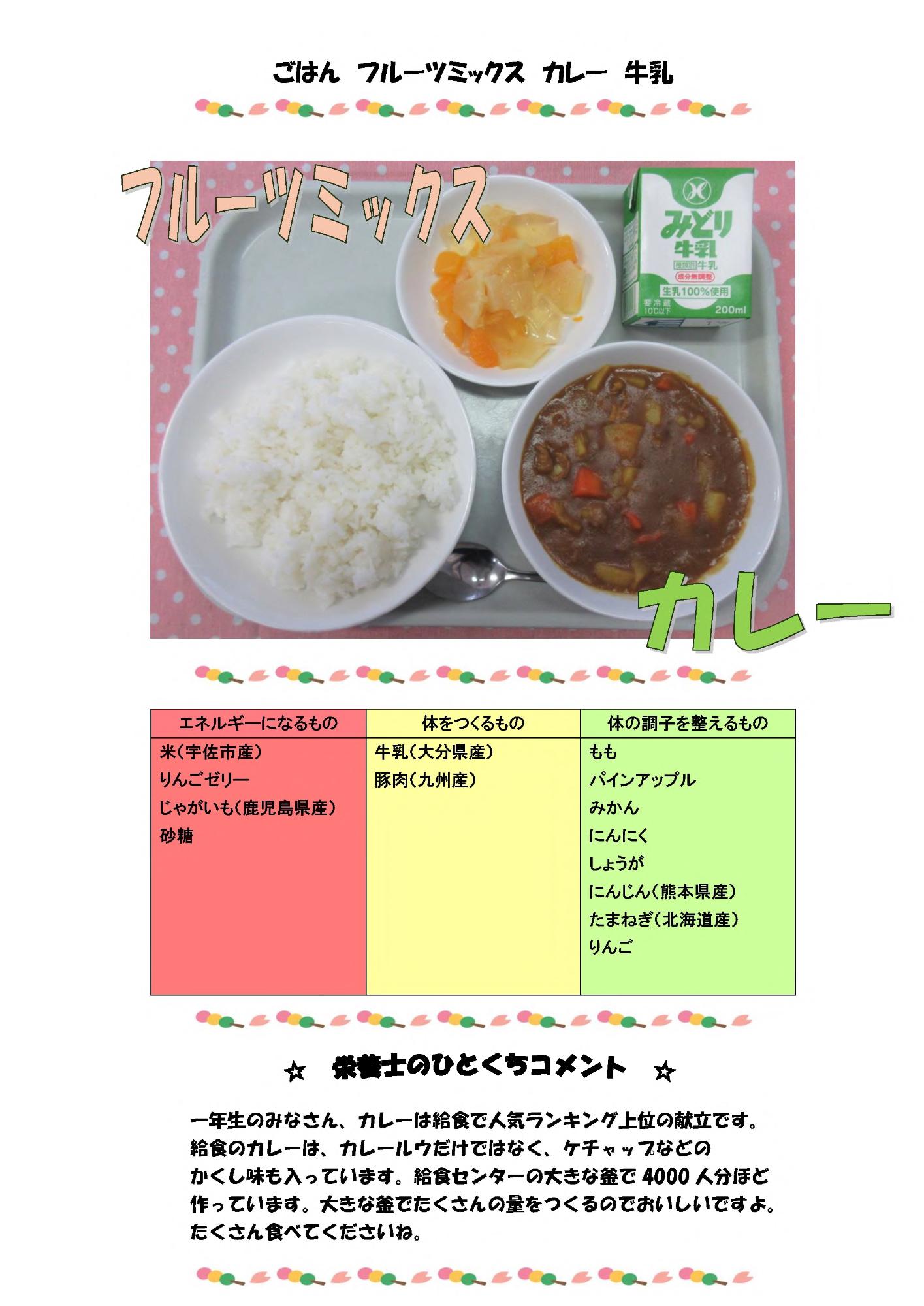 4月26日の給食