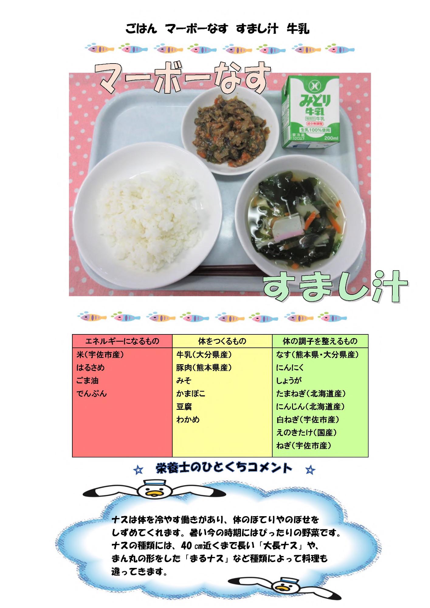 8月28日の給食