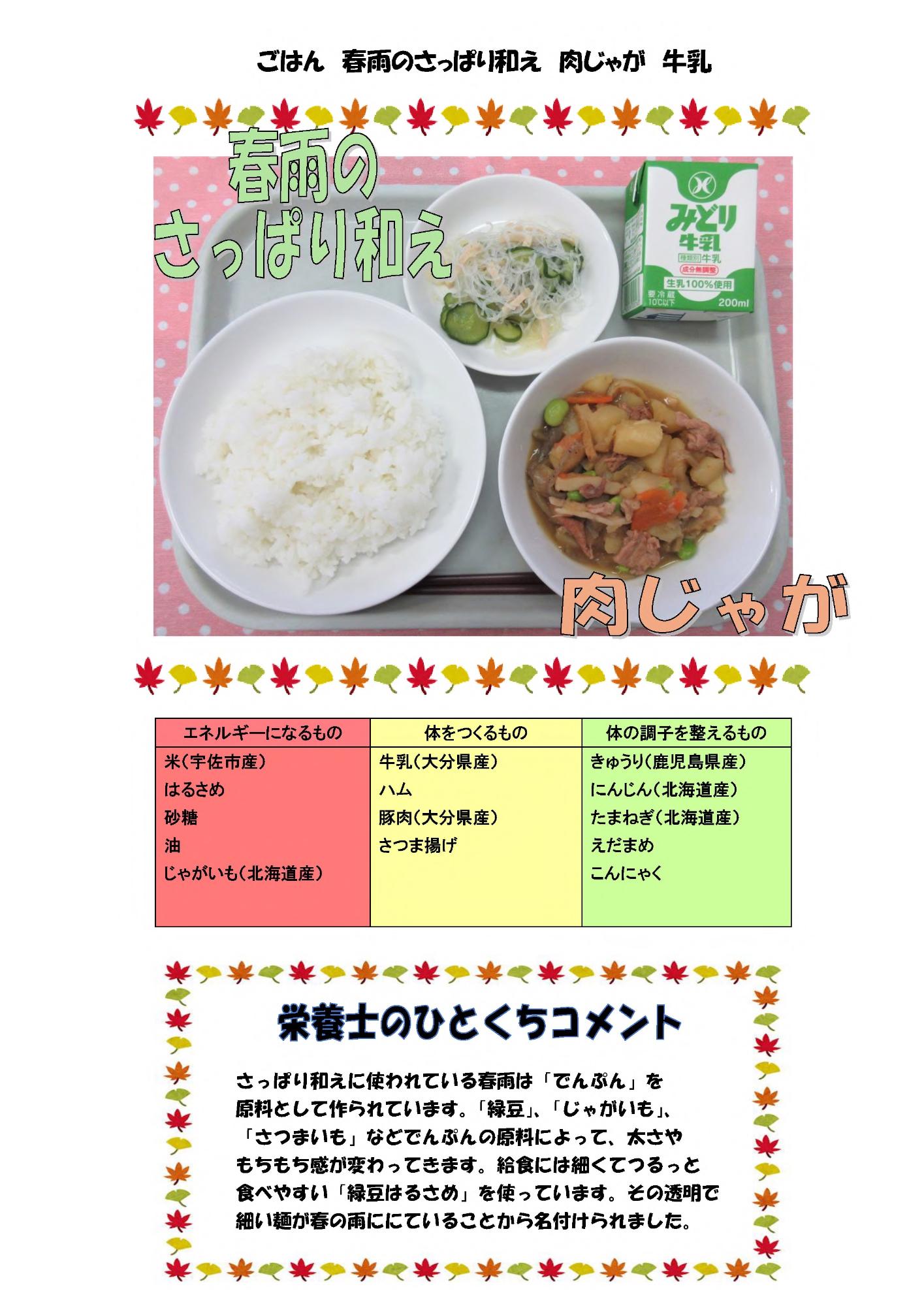 11月19日の給食