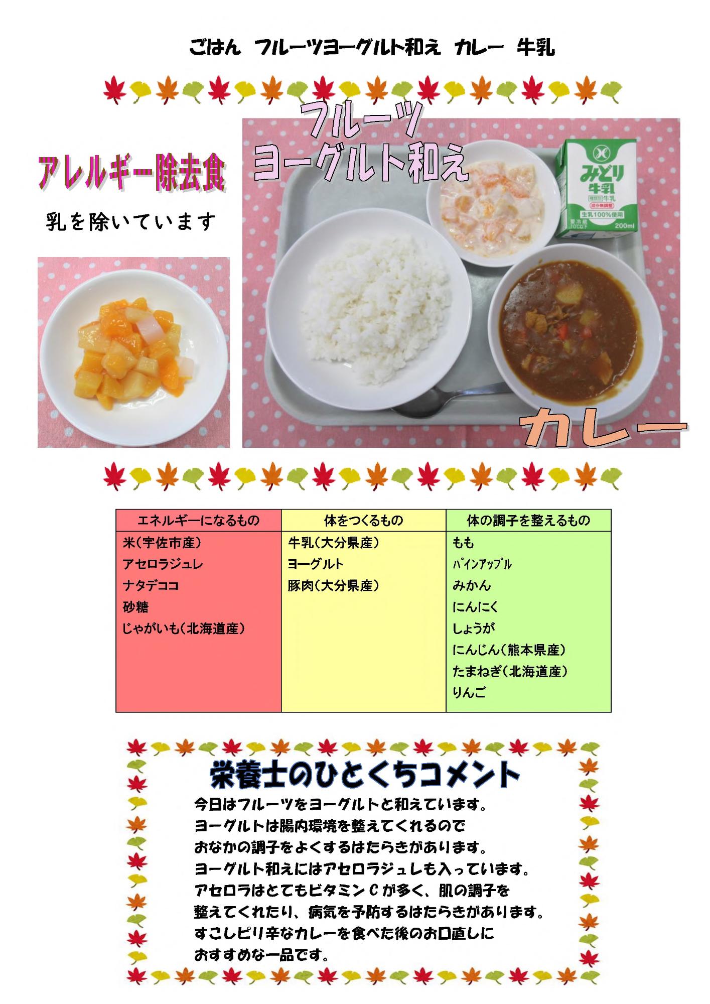 11月28日の給食