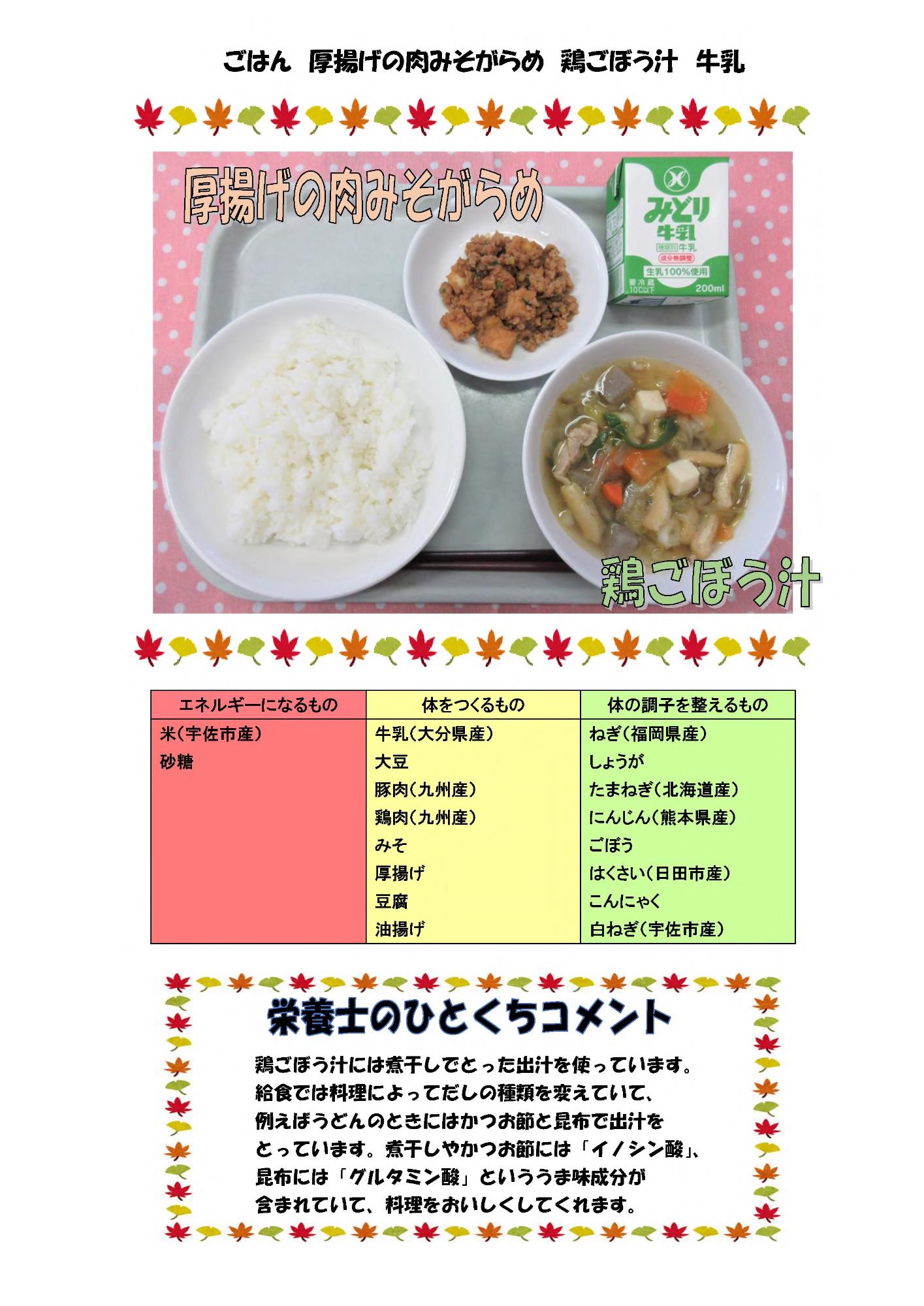 11月29日の給食