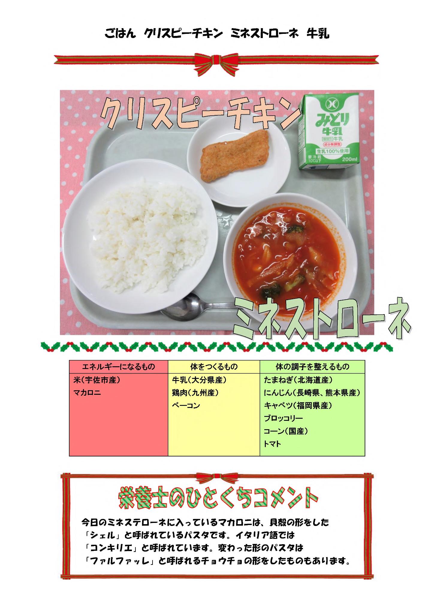 12月19日の給食