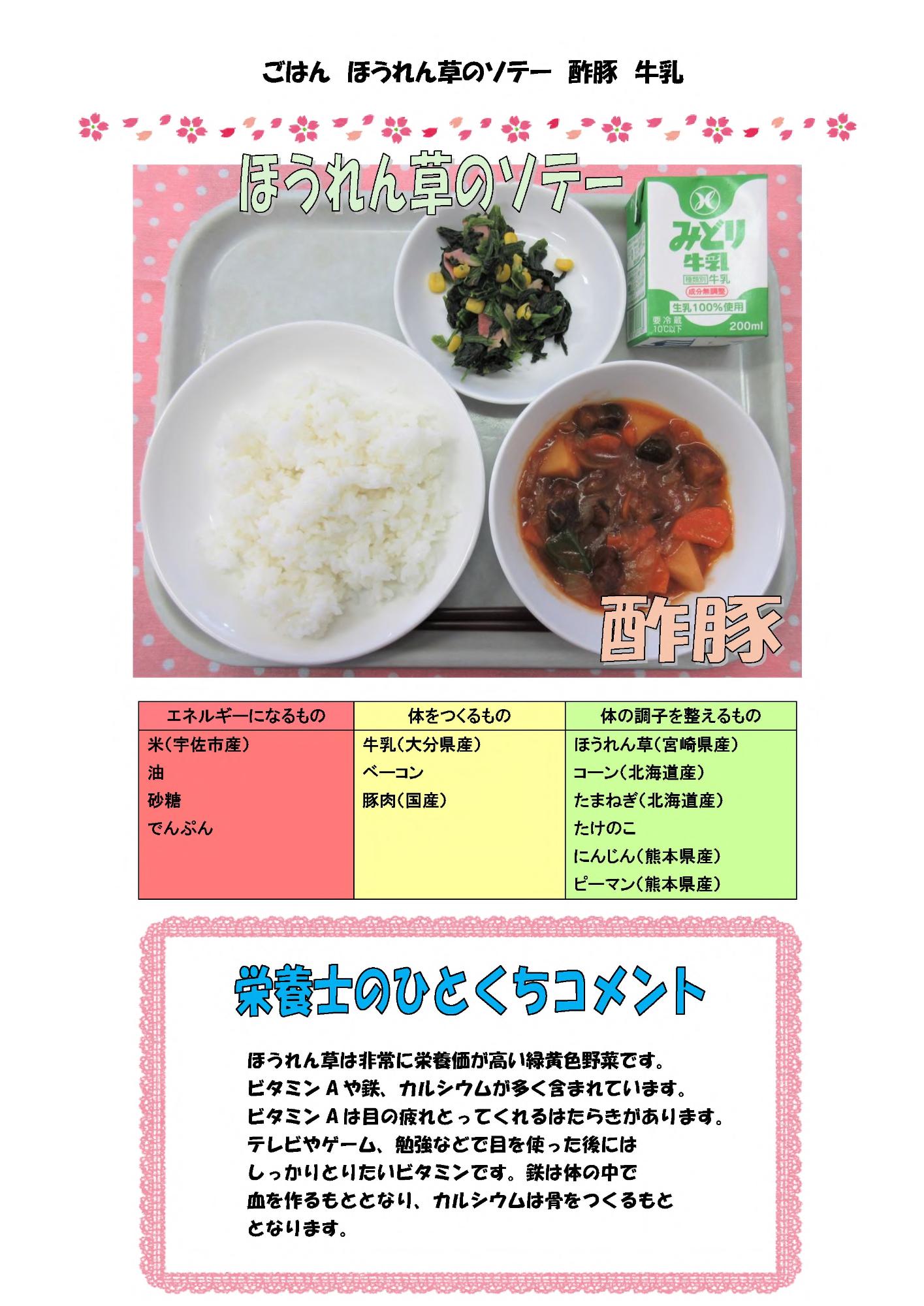 3月7日の給食