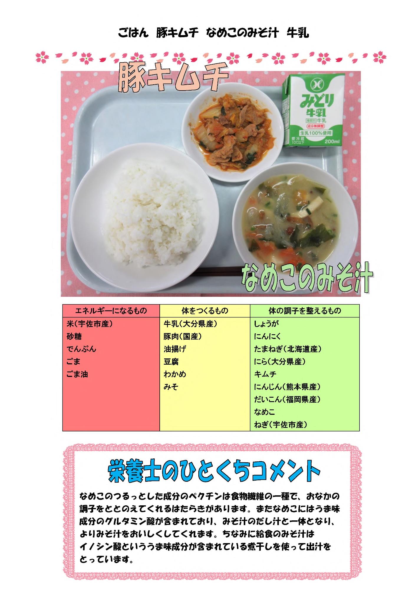 3月14日の給食