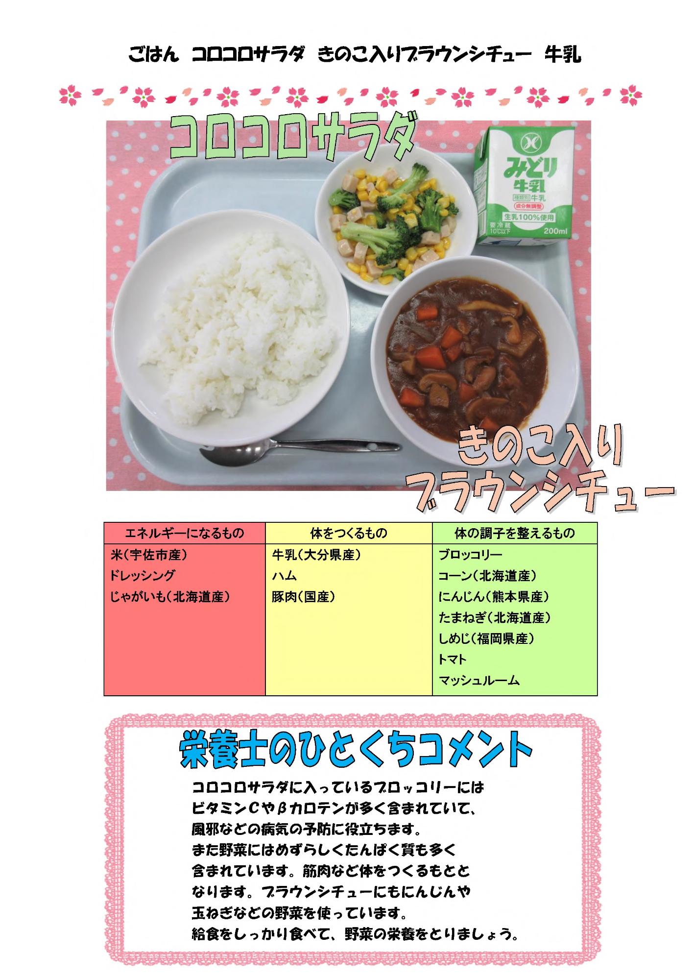 3月21日の給食