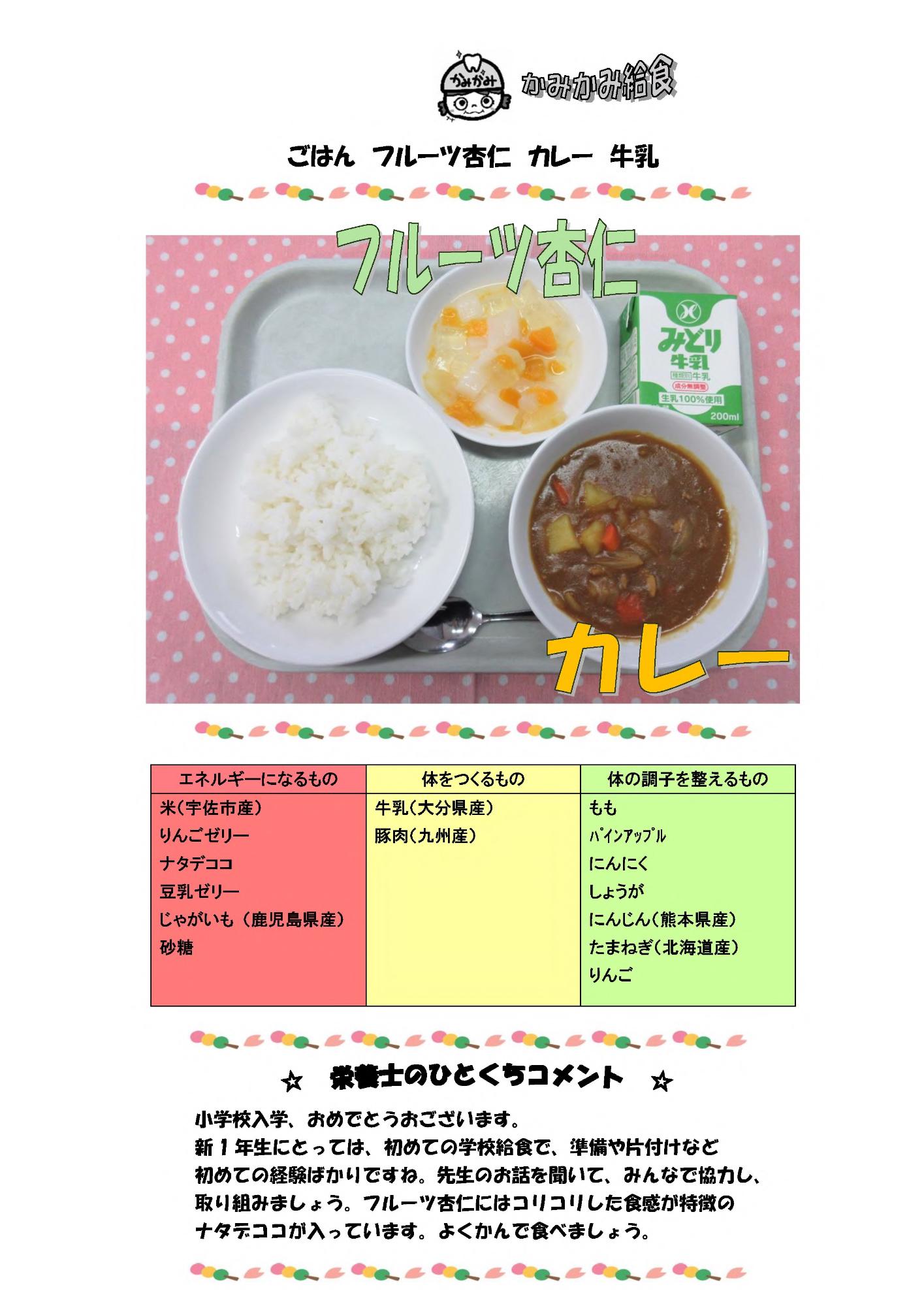 4月14日の給食