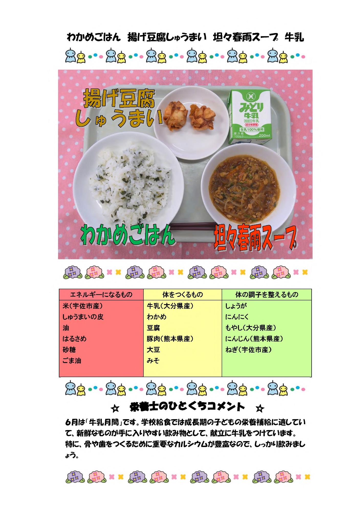 6月3日の給食