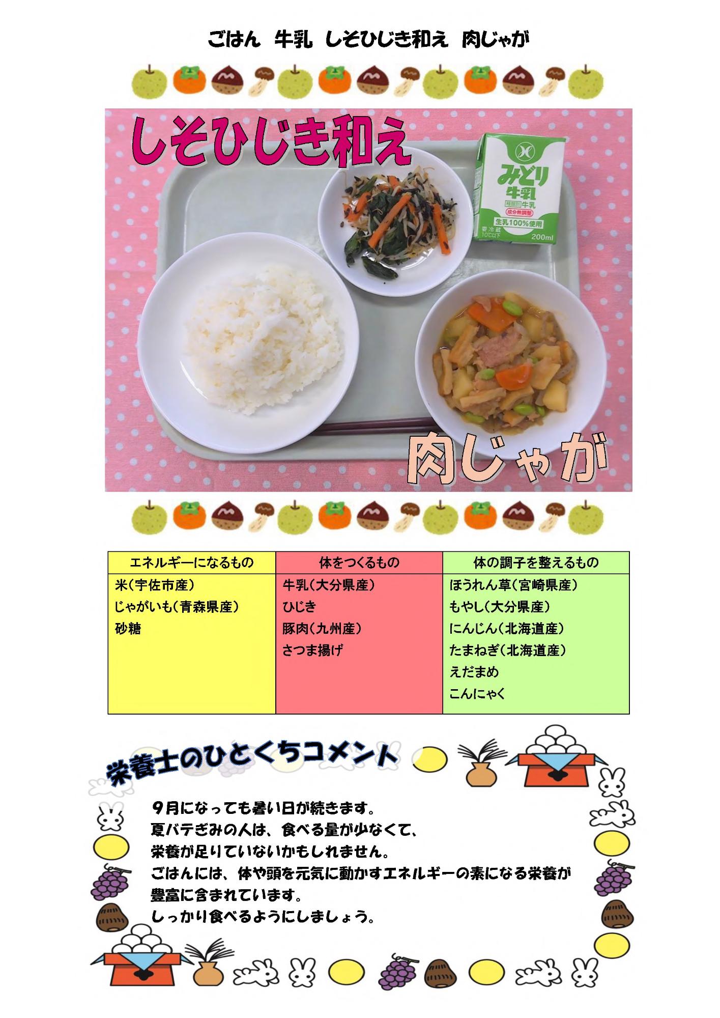 9月4日の給食