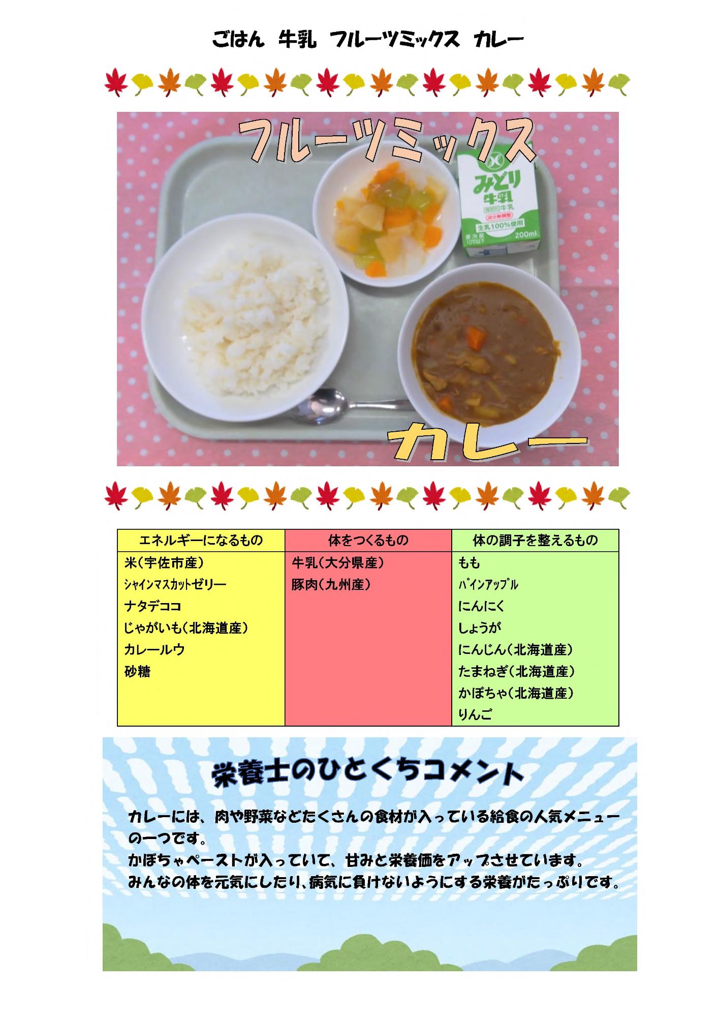10月9日の給食