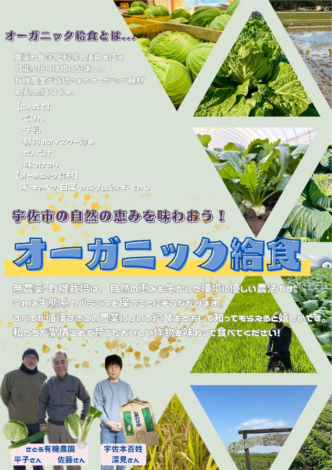 オーガニック給食のチラシ