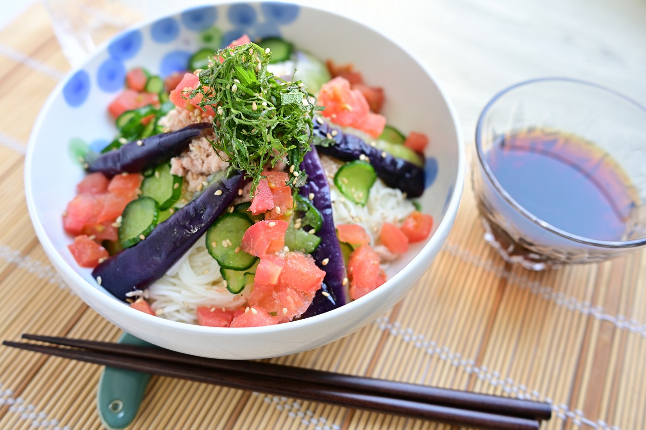 冷凍野菜で冷麺レシピの写真