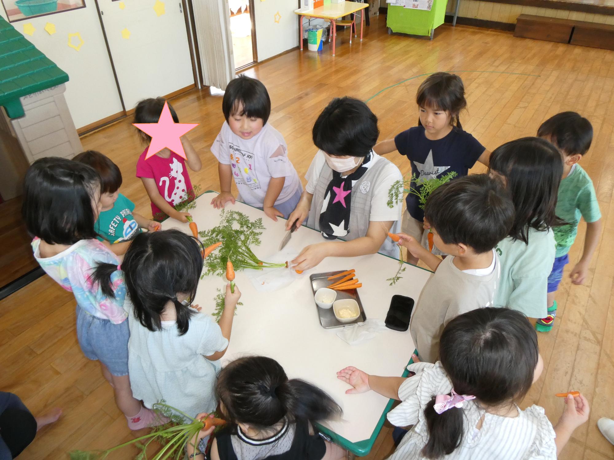 とれたてにんじん試食
