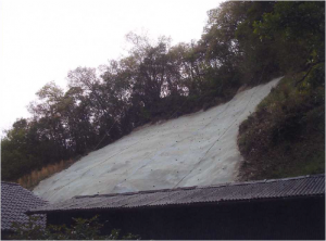 急傾斜地崩壊防止施設の設置後の写真2