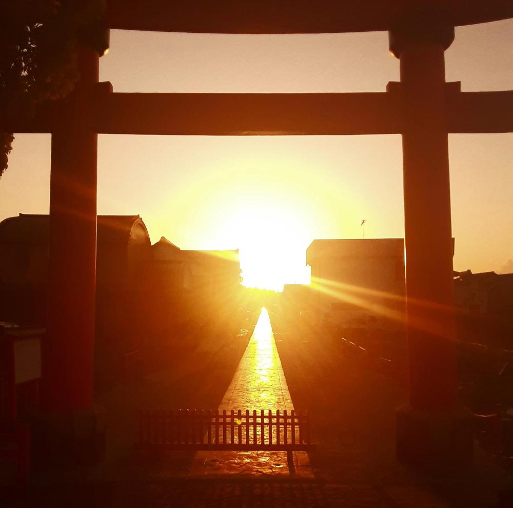 勅使街道【夕日】