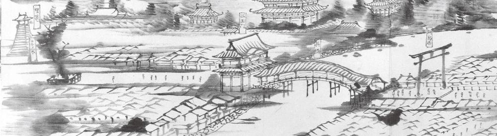 蓑蟲山人所描繪的西參道 (1864)