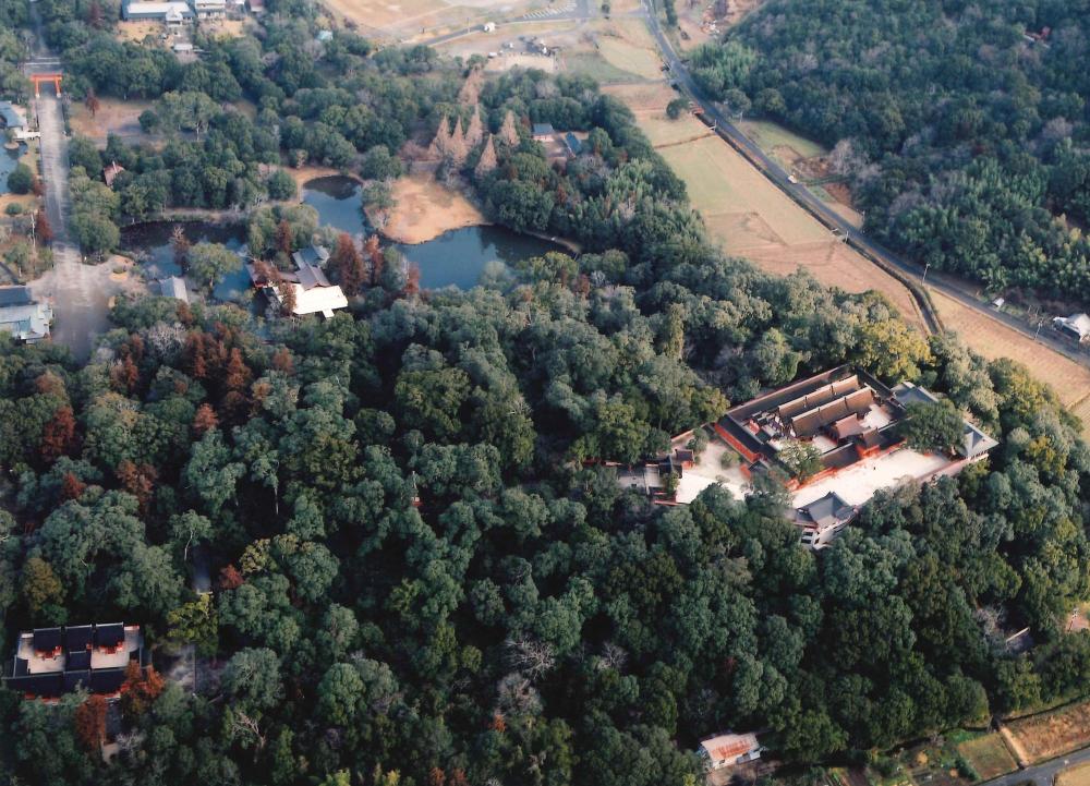 Aerial view of the shrine grounds