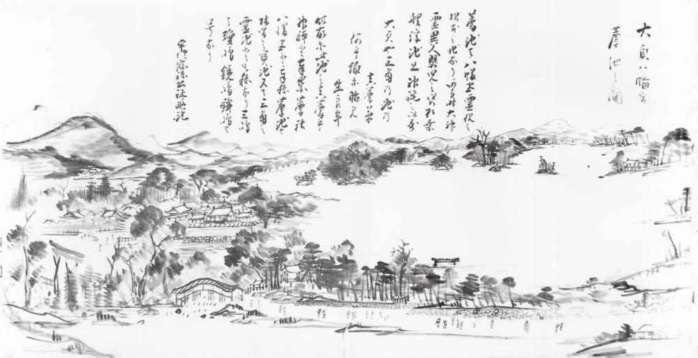 蓑虫山人が描いた薦神社(大分県中津市)