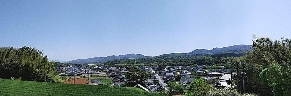 A view of the Usa valley from the Kyoshuzuka Tumulus