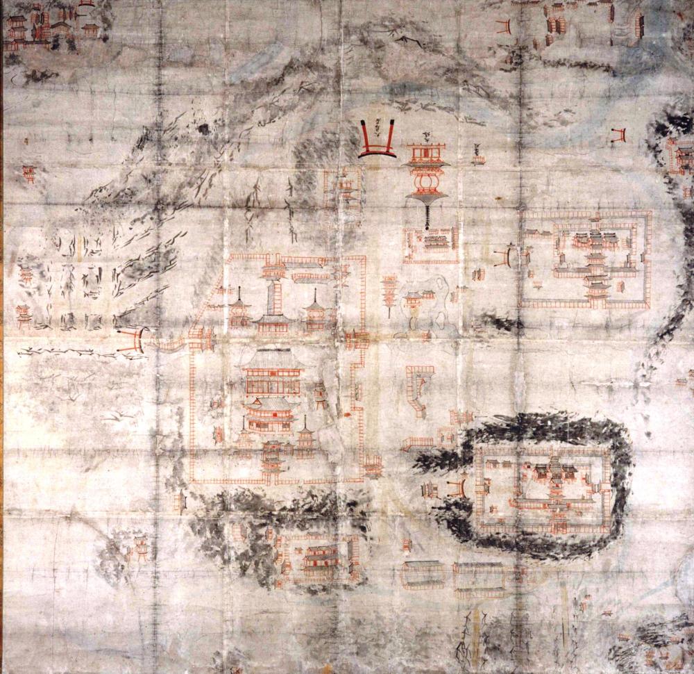 Usa Jingu Shrine on an illustrated map
