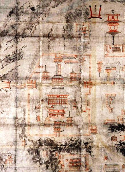 Mirokuji Temple on an illustrated map