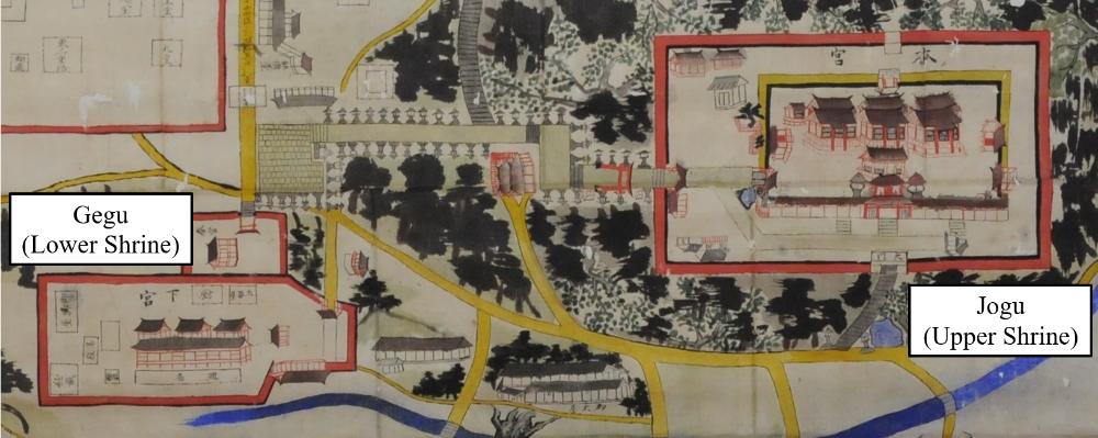 Illustrated map of Usa Jingu Shrine (late nineteenth century)