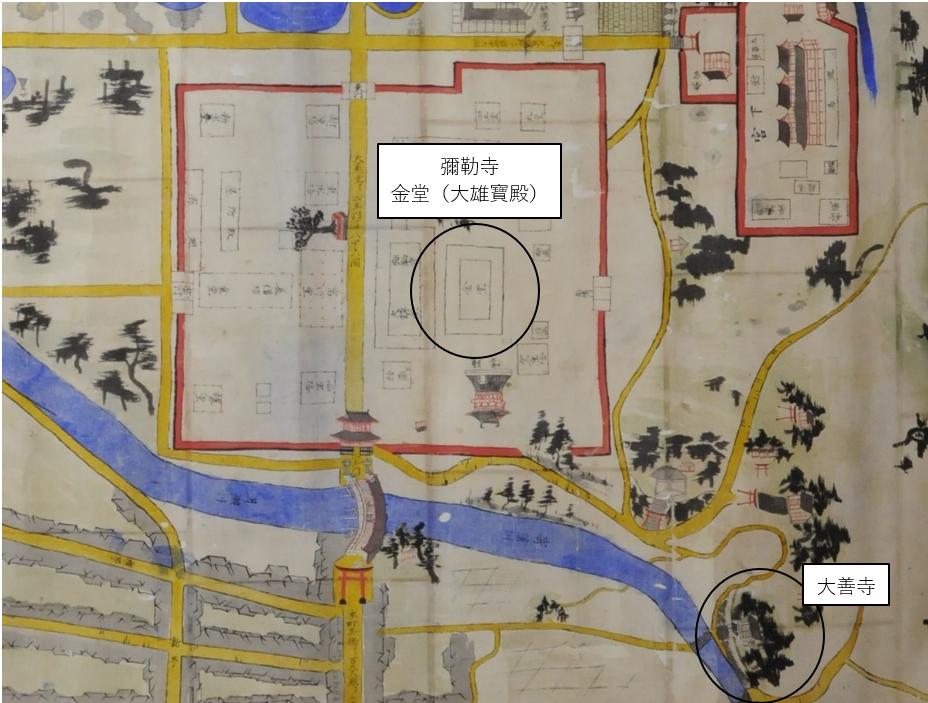 在地圖上的宇佐神宮以及周邊地區 (十九世紀中期)