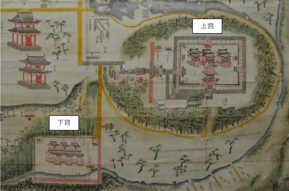 宇佐神宫的图解地图 (十八世纪中期)