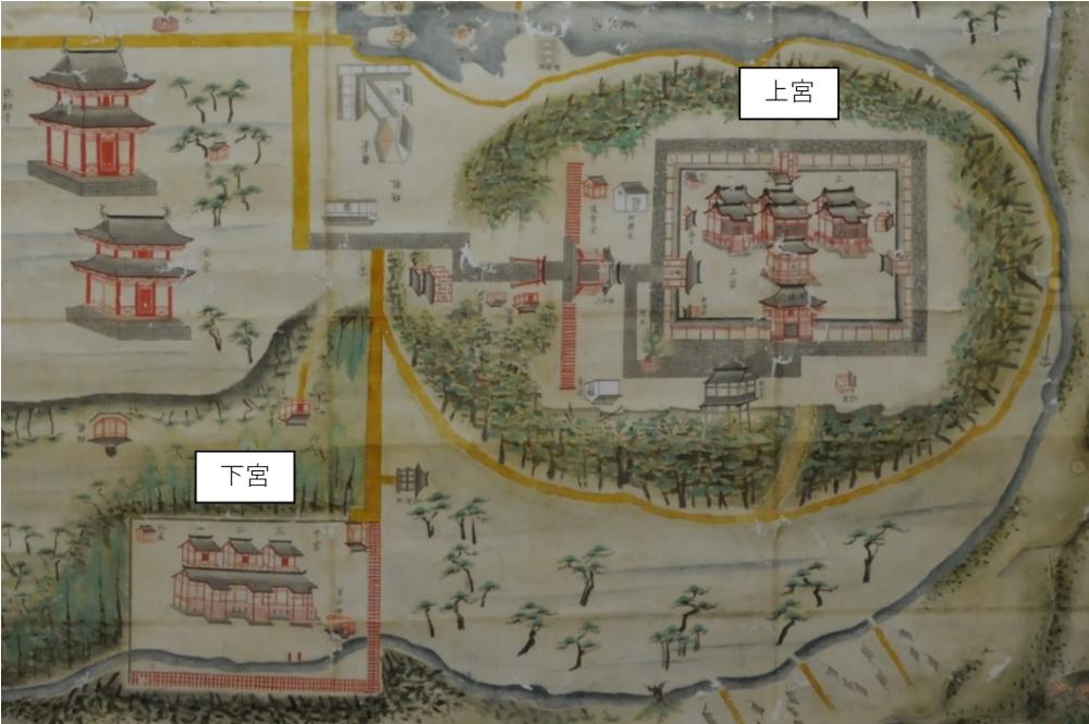 宇佐神宮的圖解地圖 (十八世紀中期)
