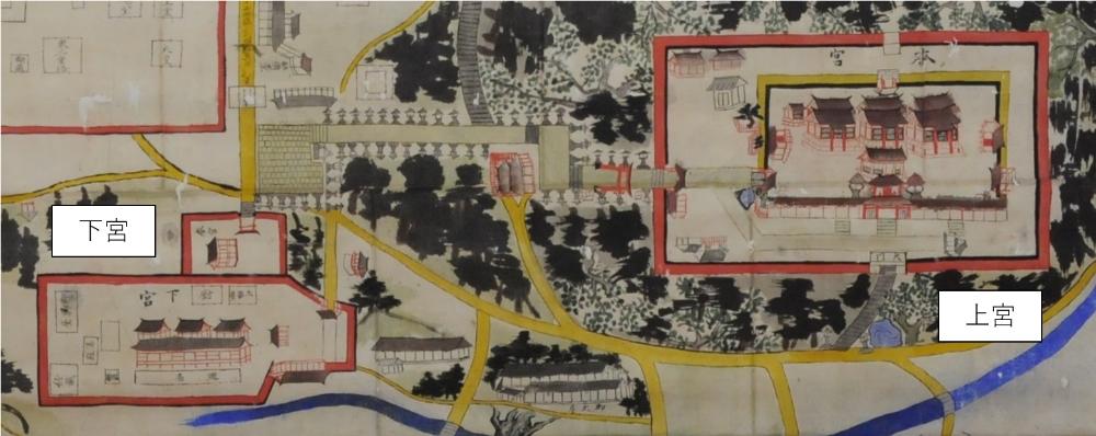 宇佐神宮的圖解地圖 (十九世紀晚期)