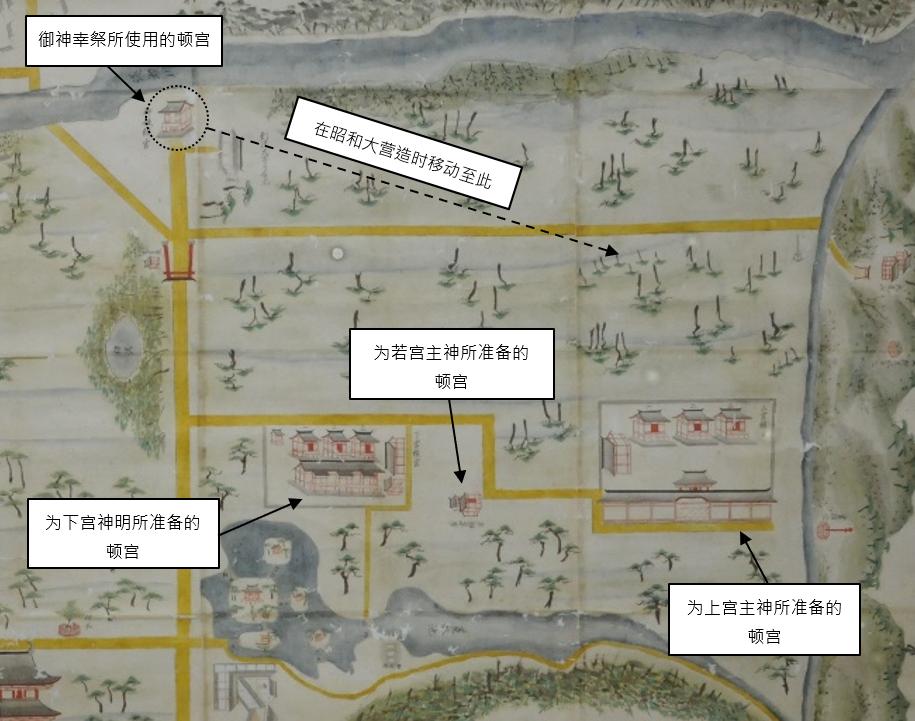 在图解地图上的宇佐神宫 (十八世纪中期)