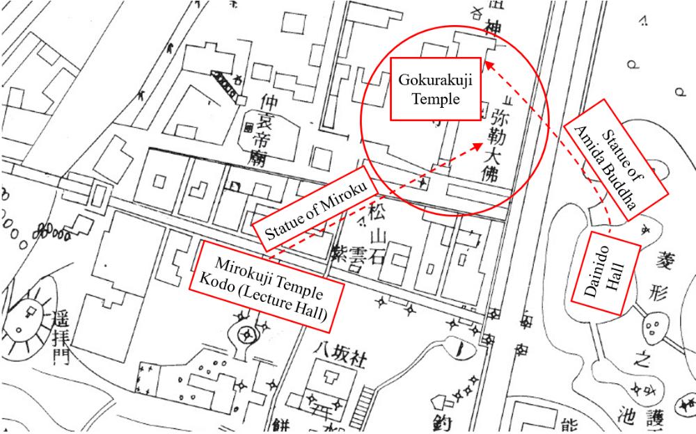 Map of Usa Jingu shrine grounds (early twentieth century)