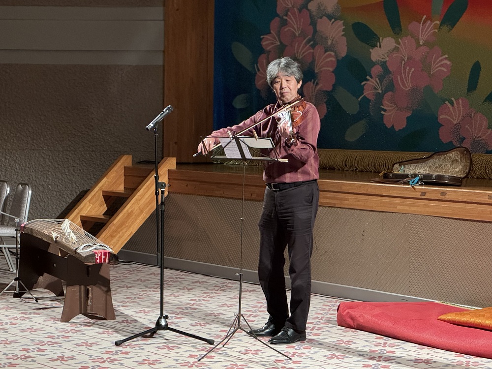 龍岩寺観月祭 バイオリンの演奏