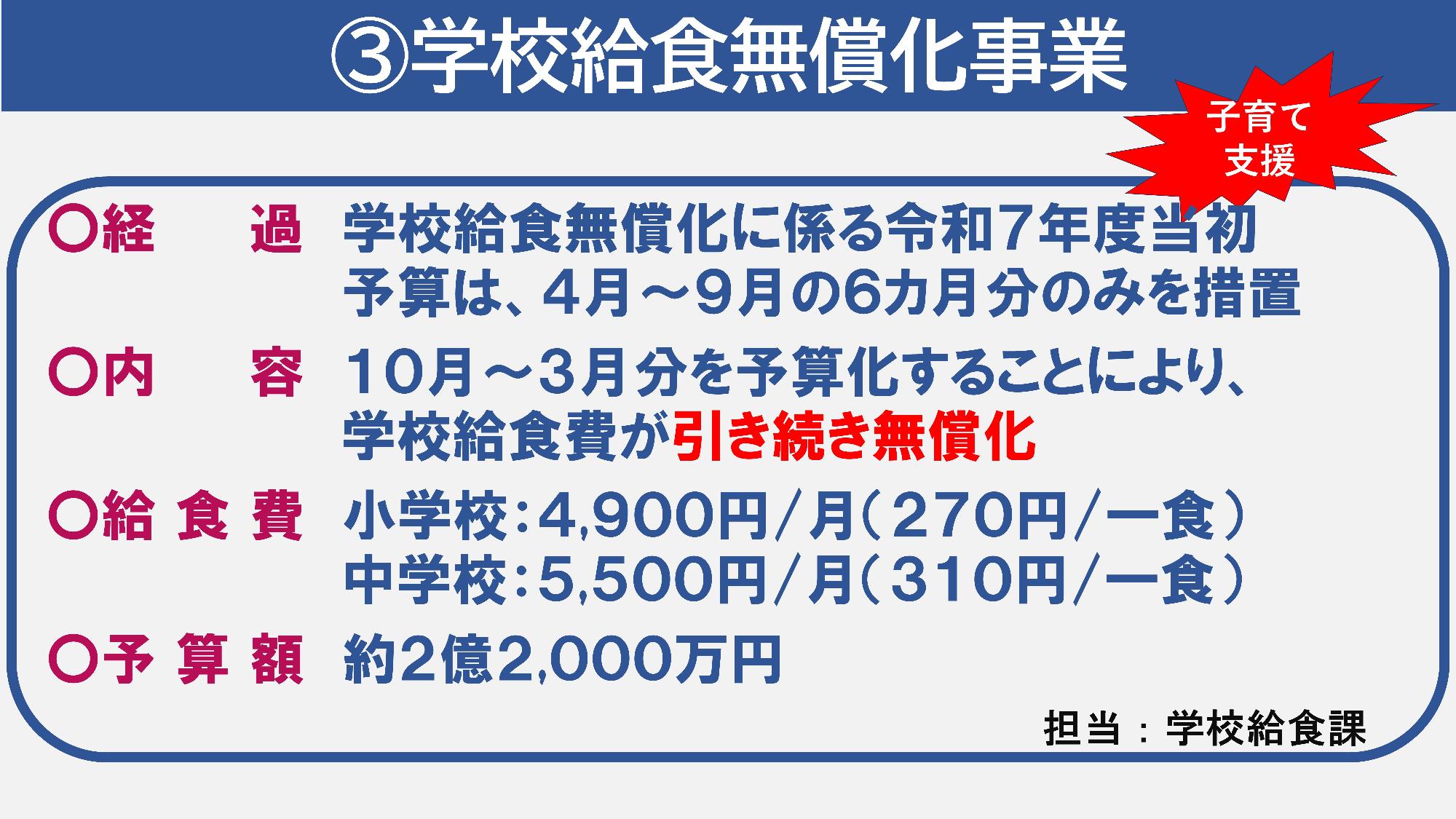 学校給食無償化事業