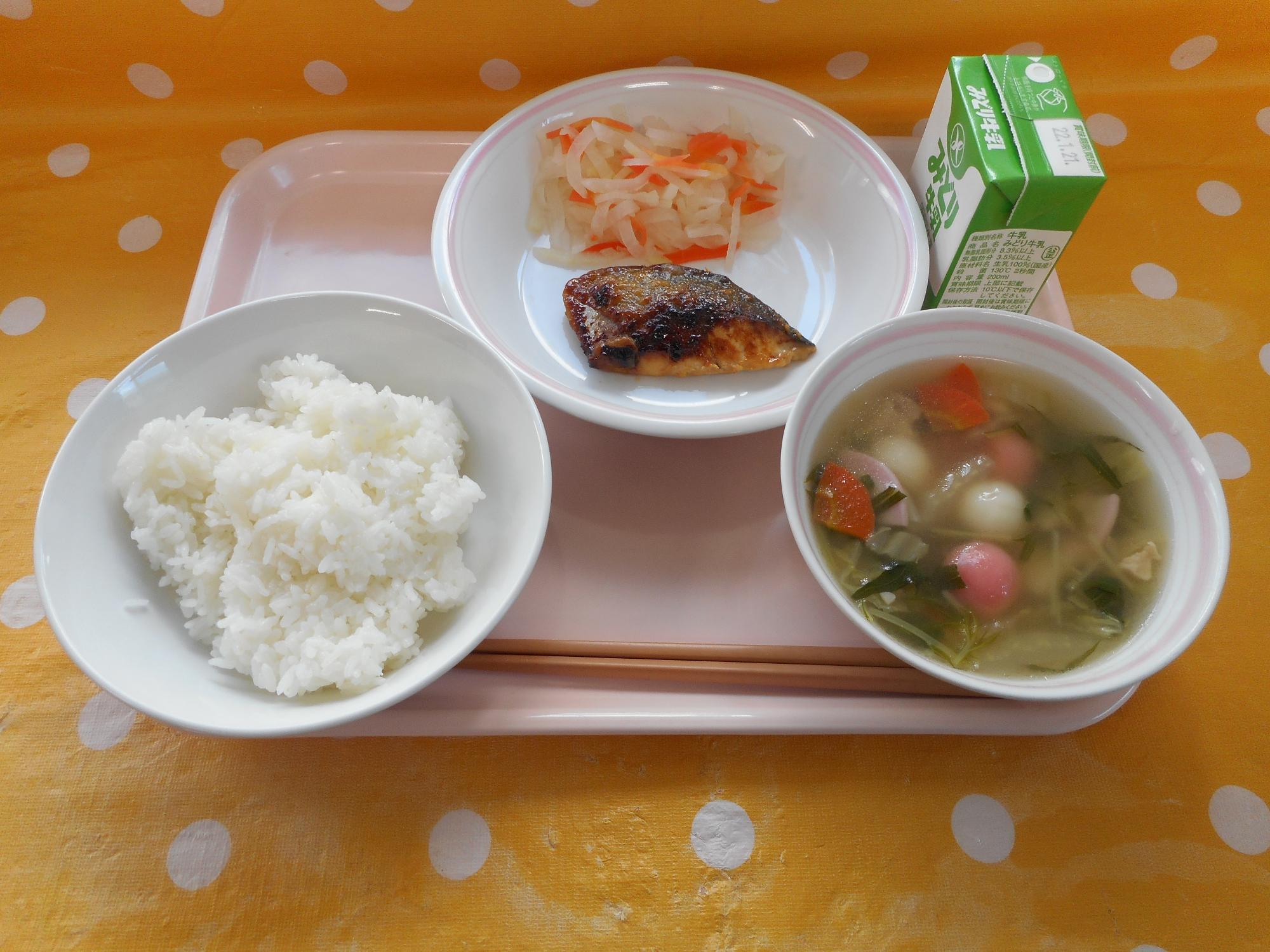 2022年1月12日の給食写真