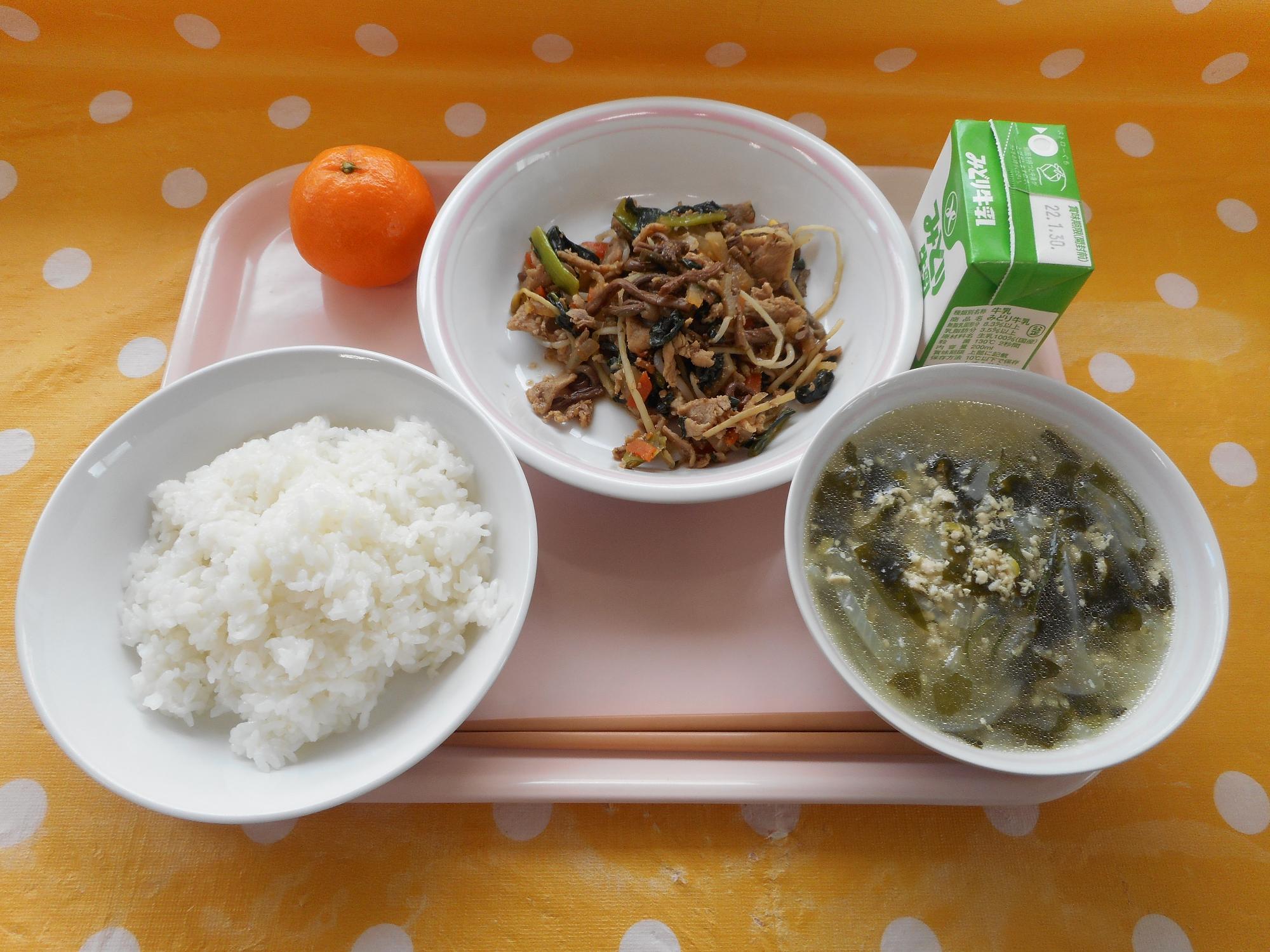 2022年1月21日の給食写真