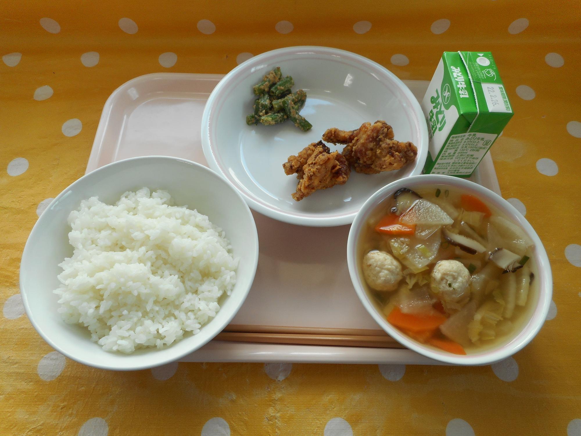 2022年2月17日の給食写真