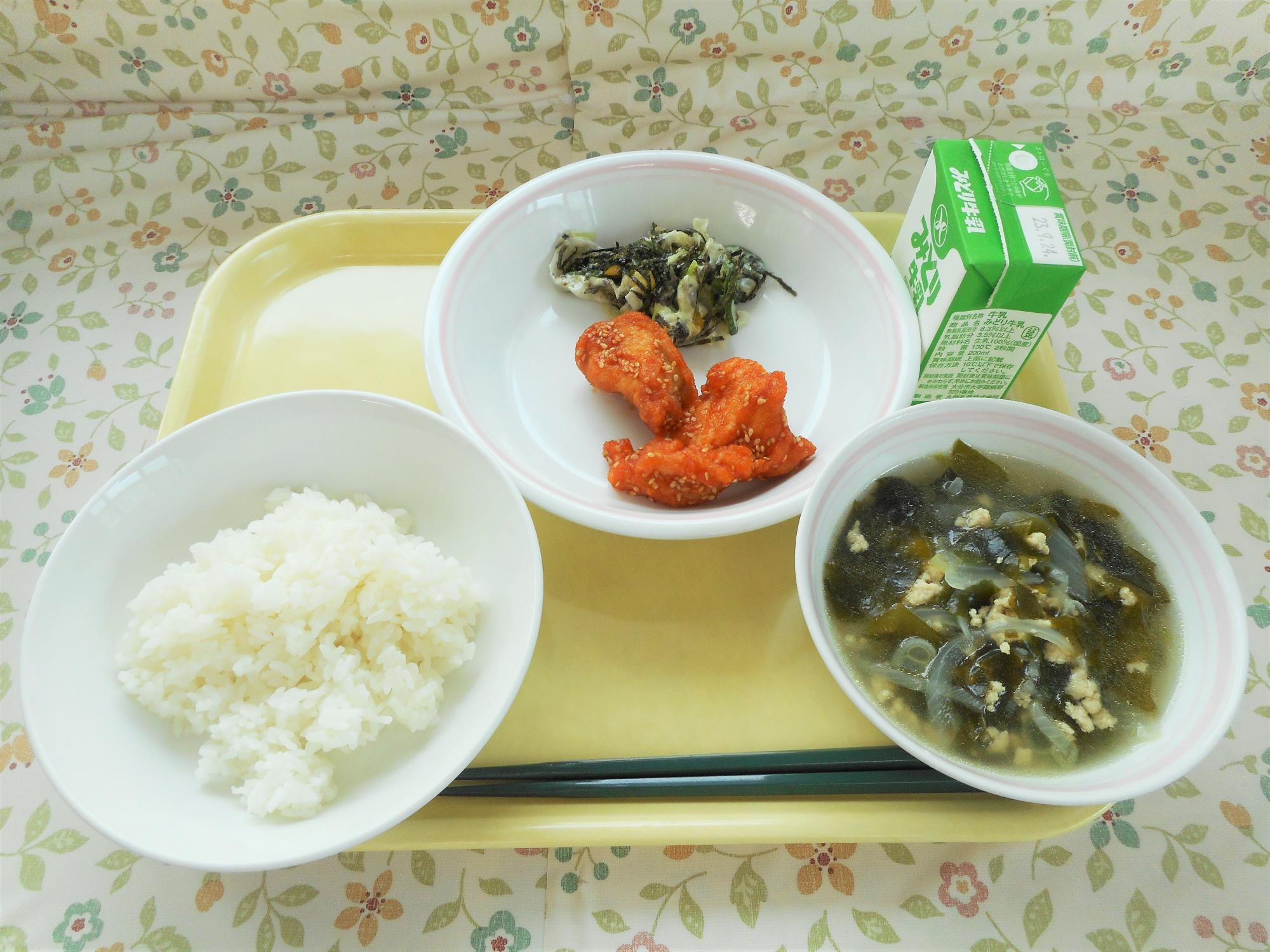 2023年9月15日の給食写真
