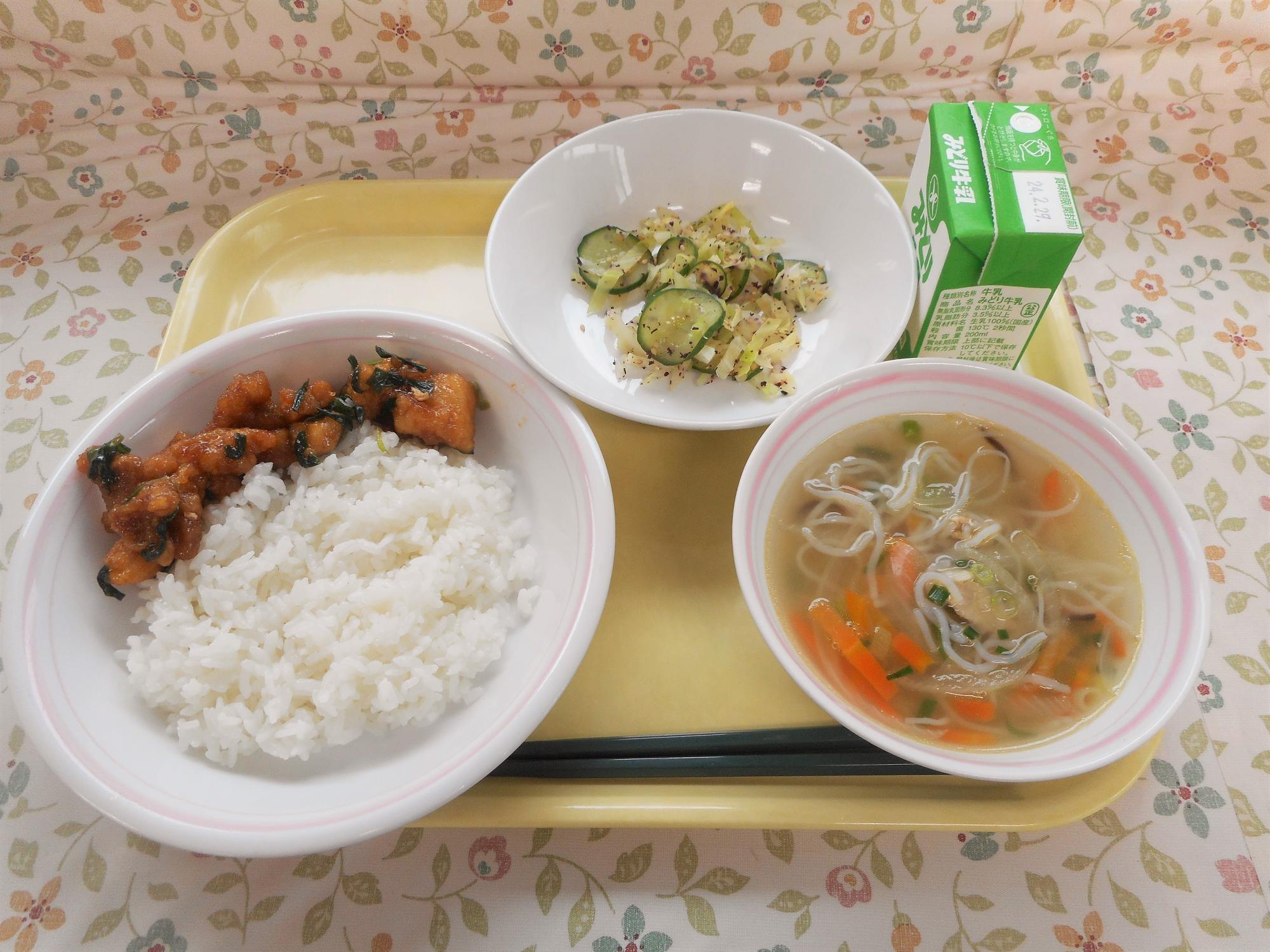 2024年2月20日の給食写真