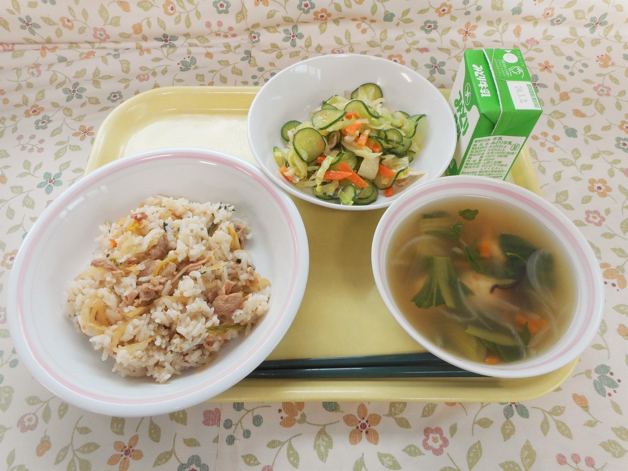 2024年2月22日の給食写真