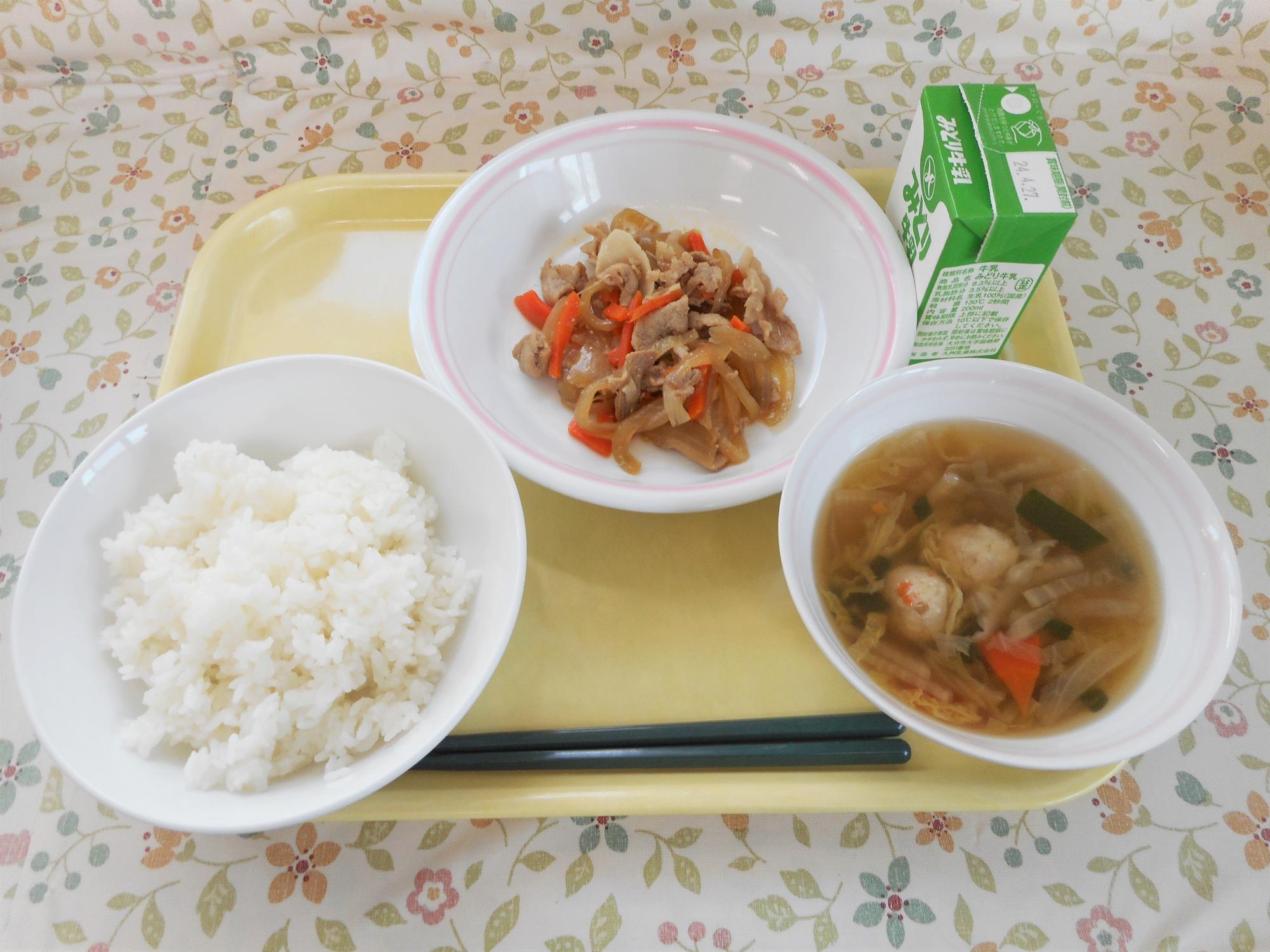 2024年4月18日の給食写真