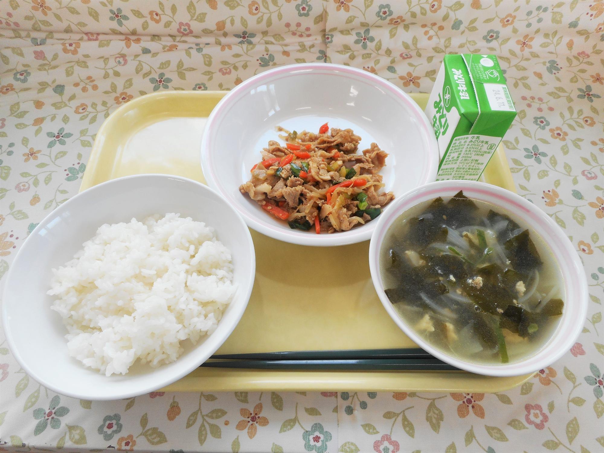 2024年6月3日の給食写真