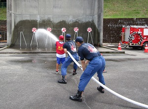 放水訓練の写真