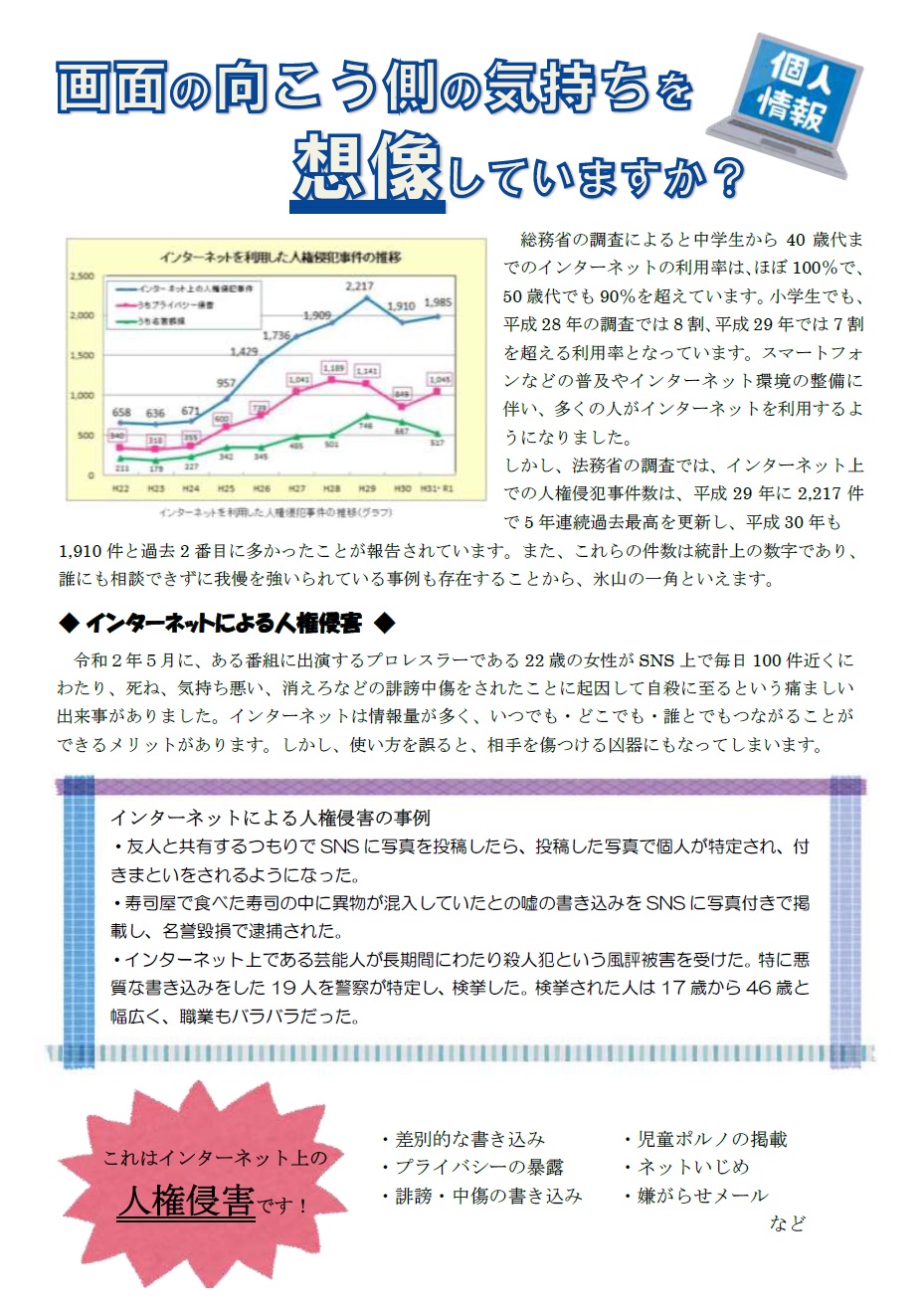画面の向こう側の気持ちを想像していますか？チラシ表