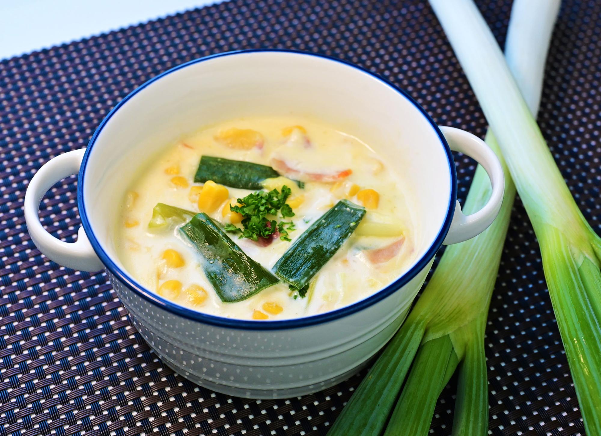 白ねぎとコーンのクリーム煮