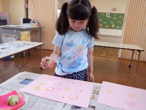 チンゲン菜のスタンプ お花みたい