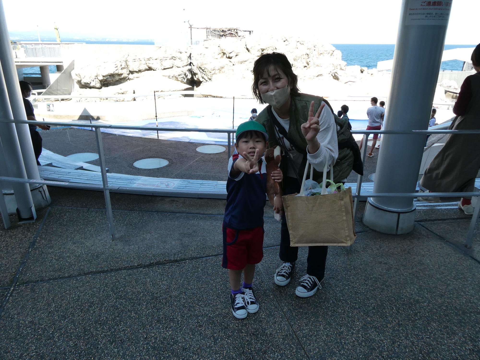 親子で写真