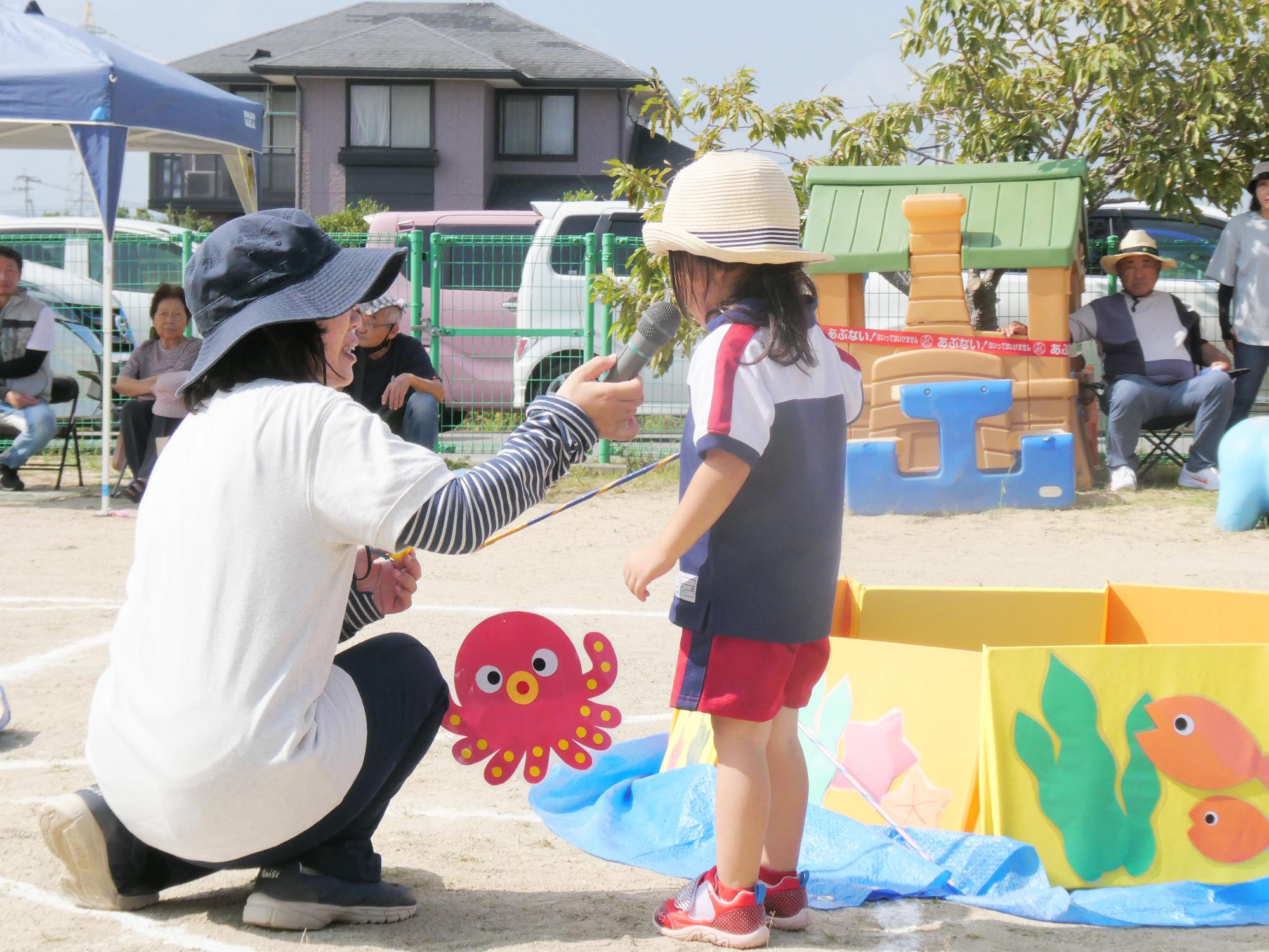 タコがつれたよ